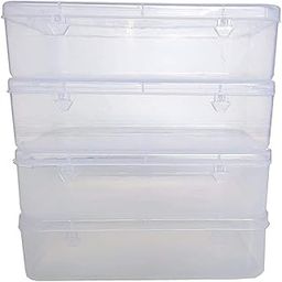 Feliz clear plastic medium storage boxes size 8.5x5.5x2.25 in (Set of 4)-23