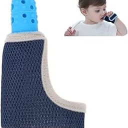 INFINIBYTE Baby Finger Guard, Silicone Toddler Baby Finger Guard with Breathable Wrist Band Thumb Kit,Prevent Children from Sucking Finger5 colours(Blue,red,yellow,pink blue) (BLUE)-image-95