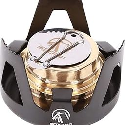 REDCAMP Mini Alcohol Stove for Backpacking, Lightweight Brass Spirit Burner with Aluminium Stand for Camping Hiking-image-71
