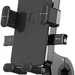 HUMBLE Bike Mobile Holder, Anti-Shake, 360° Rotatable, Four-Sided Silicone Clasps Holding, for Bikes and Bicycles, for Devices Between 4 to 7 inches (BK-150) - Black-image-1