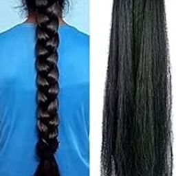 Long Choti Hair Extensions Paranda Choti Look, Straight Natural Black Color, 24inch Length-image-34