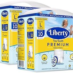 Liberty Premium Adult Diaper Pants, Large (L) Size, 20 Count, Waist Size (75-100cm | 30-39inches), Unisex, Leak Proof, Extra Elastics, High Absorbency, 12 Hrs protection, Pack of 2, 10 count/pack-image-59