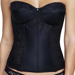 Satin and Lace Torsolette with Floral Detail Bridal Bustier Style 8949-picture-22