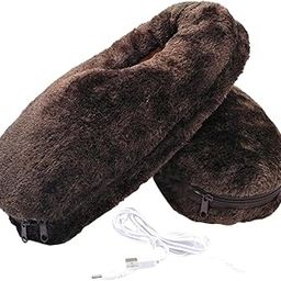 bnf Winter USB Warmer Foot Shoe Plush Warm Electric Slipper Feet Heated Washable Coffee-image-21