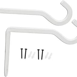 VELURA 2 Pieces Iron Hanging Plant Brackets Plant Hangers for Indoor Flower Baskets White 15.2cmx10.2cm|1 Concrete stamp|Plant Hooks & Hangers| Yard, Garden & Outdoor Living-image-5