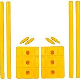 Cricket Plastic Wickets (6 Wickets + 4 Bails + 2 Base) Stumps Set (Best for Practice & Gully Cricket)-5