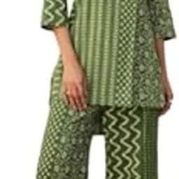 jisora Women's Green Printed Pure Cotton Co-ord Set-picture-13