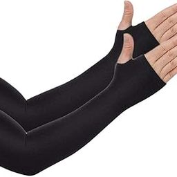London paree Unisex Arm Sleeves with Thumb Hole UV Protection Cooling Long Ice Silk Sleeves for Sports & Outdoors to Cover Arms (BT-36)-image-29