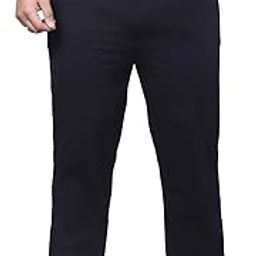 Men's Plus Size Full Stretchable 4 Pocket Lycra Trouser Black-image-43