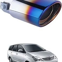 PRIKNIK Silencer Tip Exhaust Pipe Car Stainless Steel Rear Muffler Tip Tail Muffler Tip Pipe Adjustable Car Decoration Exhaust Tip Tailpipe Compatible with I-nnova-26