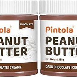 Pintola Peanut Butter Chocolate Flavour Creamy 350g (Pack of 2) - 18.6g Protein & 5.2g Dietary Fiber, Made with Premium Roasted Nuts & Cocoa, Gluten Free, Zero Cholesterol & Trans Fat, Dark Chocolate-image-4