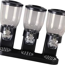 FABLOFT® Cereal Storage Bin Organizer Canister Pantry Grain Sugar Grain Dispenser Box Three Cup Black-image-45