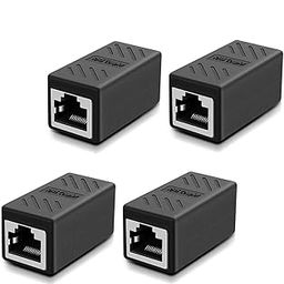 RuhZa RJ45 Coupler, Ethernet Coupler, in Line Coupler for Cat7/Cat6/Cat5e/Cat5 Ethernet Cable Extender Adapter Female to Female (Pack of 4)-28