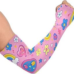 Cooling Arm Sleeves for Men Women UV Sun Protection Arm Covers Rainbow Flowers Compression Sleeves Sports Football Golf Cycling-image-85