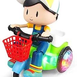 NISHCHAY Stunt Tricycle Bump | Go 360 Degree Rotating Spot Stunt Tricycle | Dancing Motorcycle Toy with Flashing Light | Musical Bicycle | Toys for Kids (Boy Tricycle)-image-5