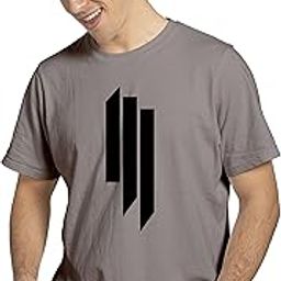 Triple Vertical Lines Graphic Printed T-Shirt for Men | Regular Fit Round Neck Tshirt | Unisex Cotton Blend Stylish T-Shirt for Boys-image-96
