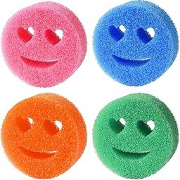 Smiley Face Sponge for RIMAY Smile-Face Sponge Dish Wand Handle 4 Pack Non-Scratch Scrub Sponge Happy Face Sponge for Dishes Multi-Functional Dish Washing Sponge for Dish Furniture Bathroom-picture-32