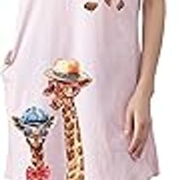 Women’s Cotton Nighty | Printed Knee Length Nighty | Short Sleeve Night Gown | Short Nightdress | Long T-Shirt | Regular Fit Night Gown | Nightwear Long Top-image-65