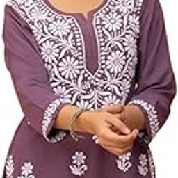 Stylish Women's Rayon Kurti with 3/4 Sleeves & Beautiful Neck Embroidery – Ideal for Casual Office Wear & Everyday Comfort (Kurti Angell)-image-5