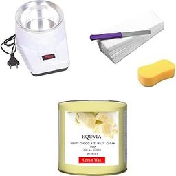 EQUVIA Big Saving Wax Heater Whole body Hair Removal Milky White Cream Wax 400 g. Spatula Knife wax heater kit Wax Heater Combo for Women(Pack of 4) (White Chocolate Wax)-picture-22