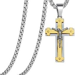 Religious Lord Jesus Crucifix Christ Cross Stainless Steel Inspirational Christian Jewelry Meaningful Religious Gift for Boys-picture-34