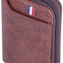 Leather Business Visiting Credit Card Holder Security Travel Wallet for 10 Card and 2 Money Pocket Slots for Men and Women (Red Cross)-23