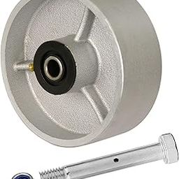 SY America 5" Heavy Duty Steel Cast Iron Caster Wheel with Rolling Bearing & Steel Bushing Extra Width 2 inches 700 lbs Total Capacity (5 inches Pack of 1)-image-99