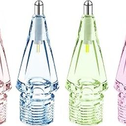 Frylaa for Apple Pencil Tips Replacment for Apple Pencil 2nd&1st Generation,Metal Pencil Tips Clear,Penlike Nib Wear-Resistant Pen Needle Stylus Tip Acceossries,Fine Ponit Precise Control-Clear/4 Pack-5