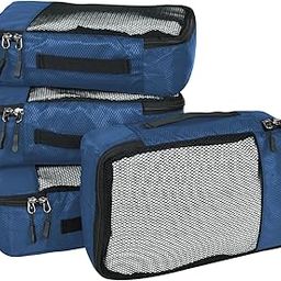 Packing Cubes/Travel Pouch/Bagpack Suitcase Organiser Set of 4 - Small Size (Navy Blue)-7