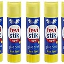Fevistick Multi-Purpose Super Glue Stick Non Toxic Transparent Adhesive for Decorations & Craft Projects 15 Gram (Pack 5)-image-3