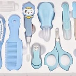 Baby Grooming Kit Ear Pick with Light Comb Nail Clipper Nasal Aspirator Food Feeder Newborn Infant Shower Care Nursery Set- 1 pcs-image-44