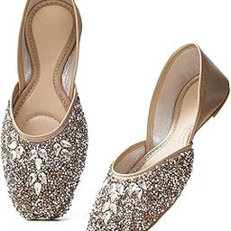 FROH FEET Women Jutti | Designer Stone-Embellished Punjabi Mojari for Women Weddings & Festivals any Occasions-picture-46