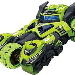 PLUSPOINT 3in1 Die Cast Metal Catapult Alloy Racing Motorcycle Model Pull Back Vehicles Toy Launcher with 2 Vehicle with Light Music Toys for Kids Toys Birthday Gifts for Boys(Catapult-Green)-23