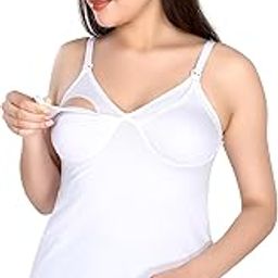 Women's Maternity Breastfeeding Clip Down Nursing Camisole/Tank Top/Comfy Sleepwear - All-in-One Pumping & Nursing Tank-image-8