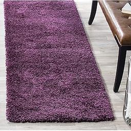 REX Home Furnishing Antislip,Soft,and floofy Modern Shaggy Carpet/Runner for Living ROM,Bedroom,Guestroom 2x3(runeer), Purple Plain-image-60