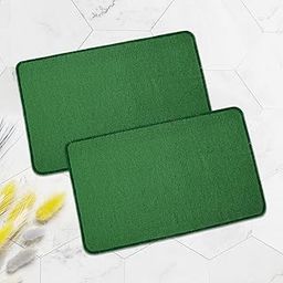 Kuber Industries Pack of 2 Anti-Skid Door Mats For Home | Soft, Washable Microfibre & Water Soaking Floor/Bathroom Mat - Green-image-9