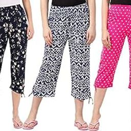 Women's Cotton All Over Print Nightwear Capris Set of 3 (Prints or Colors may vary)-image-55