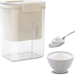 PANCA Curd Yogurt Maker, Greek Yoghurt Maker 1000ml, Hung Curd Maker with Quick Spring Action, Yogurt Filter Strainer Fresh, Hung Curd Strainer Box (Beige, 1000ml)-picture-12