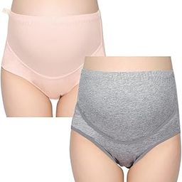 High Waist Maternity Panties Strips Cotton Maternity Underwear (2 Pack)-image-75
