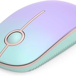 Unipows Wireless Mouse - 2.4G Slim Portable Computer Mouse with Nano Receiver, Less Noise Mobile Optical Mice for Notebook, PC, Laptop, Computer, Mac (Gradient Mint Green to Purple)-19