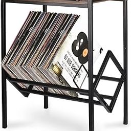 Stand, Turntable Stand, Record Player Table, Record Player Stand Vintage, Record Player Stand Wooden, Turntable Stand with Record Storage (Rhomb)-picture-28