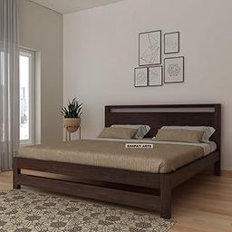 Ganpati Arts Solid Wood Full Back Queen Size Bed for Home & Bedroom Without Storage Palang Double Bed Wooden Living Room Furniture (Sheesham_Walnut Finish) 1 Year Warranty-image-79