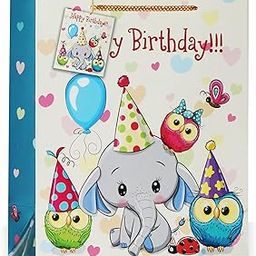 VESTTA -ELEGANCE REDEFINED Gifts Bags, Medium, 8 (L) x 4 (B) x 10 (H) Inches, Pack of 10, Gloss Finish, MultiColor, Cute Animals for Birthday Return Gifts with Gift Tags(Birthday Series 4)-93