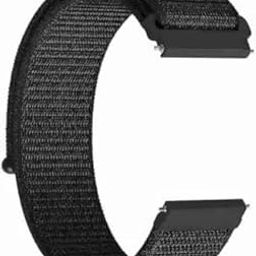 INEFABLE 20mm SmartWatch Strap Nylon Soft Loop for Amazfit GTS 2 Mini, Amazfit Bip/Bip U/Pro/Lite, Bip S, Amazfit GTS/ 2/2e, Samsung Galaxy Watch 4/ Watch 5 for All 20mm Watches-Pack of 1 (Black)-22