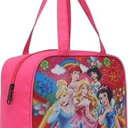 HIGHFLIER Trendy Princess Themed Lunch Bag for Kids, Pink, with Five Super Princess (Pack of 1)-image-6