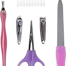 BOXO Manicure Pedicure Set Nail Shape Tool Kit Self Care Home Use- 2 Nail trimmer 1 Filler 1 Scissor 1 Brush-image-84