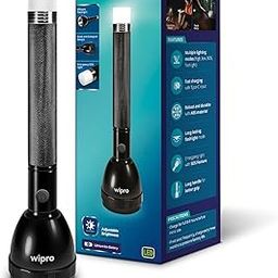 Wipro Garnet ET1 Rechargable Emergency Torch with Tail Light | Type - C Charging | Long Lasting Flash Light | 2000 mAh Battery | Upto 8 Hours Back up | Long Handle with Anti-Skid Grip | Pack of 1-image-25