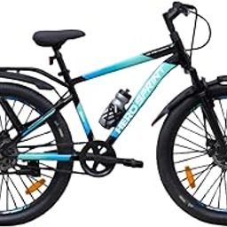 Hero Slingshot+ Single Speed Dual Suspension Bicycle with Mechanical Disc Brakes & Water Sipper – Newly Launched, Dual Color Design (Blue-Black, 27.5T)-14