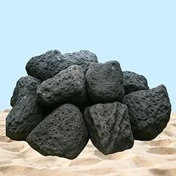 SANSEFERO® Black Larva Rocks for Aquarium Tank Landscaping, Planters, Succuent, Vase Filler, Base for Garden Indoor & Outdoor for Landscapes Rock for Decoration (5Kg)-image-65