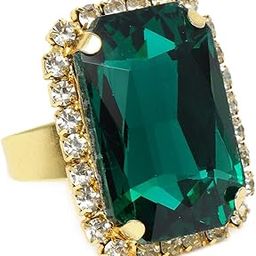 Green Crystal Shine Stone Party Bling Contemporary Adjustable Finger Ring For Women-ZPFK10009-image-1